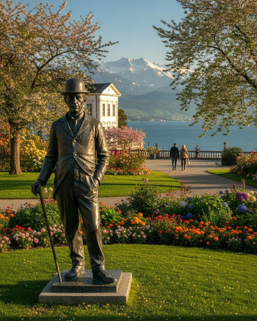 Manor house in a park in Corsier-sur-Vevey