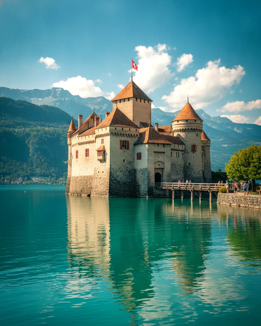 Chillon Castle on Lake Geneva